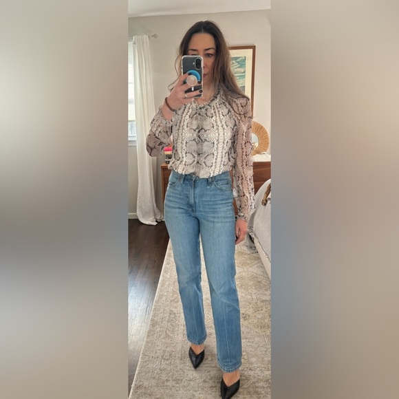 J. Crew Collection Sheer Silk Blouse in Reptile Print - Picture 3 of 9